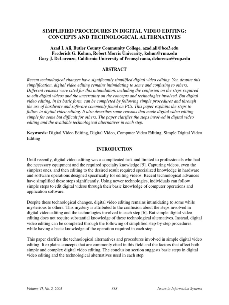Digital Video Editing Simplified | PDF | Video | Digital Video