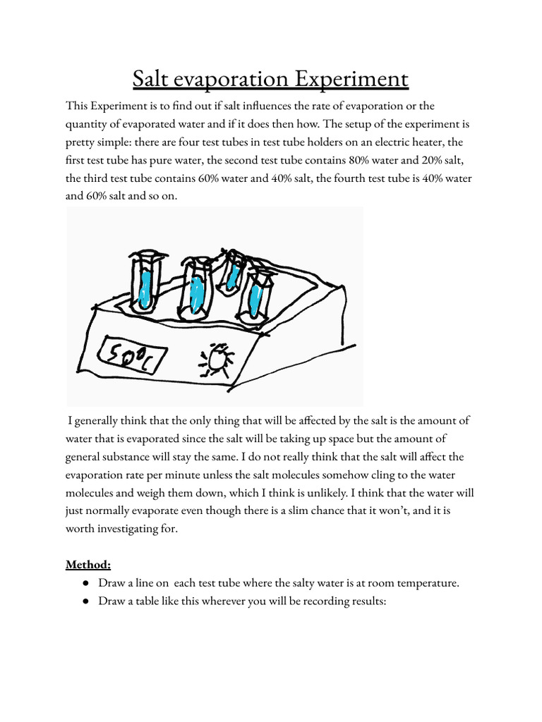 Salt evaporation experiment pdf