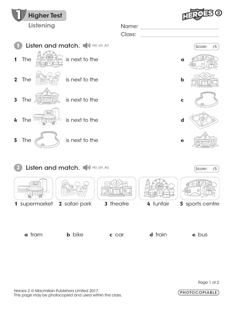 Unit 2 Test for Stars and Heroes 2 | PDF