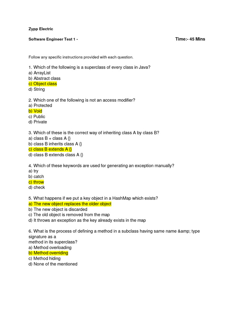Java and SQL Programming Test | PDF | Class (Computer Programming ...