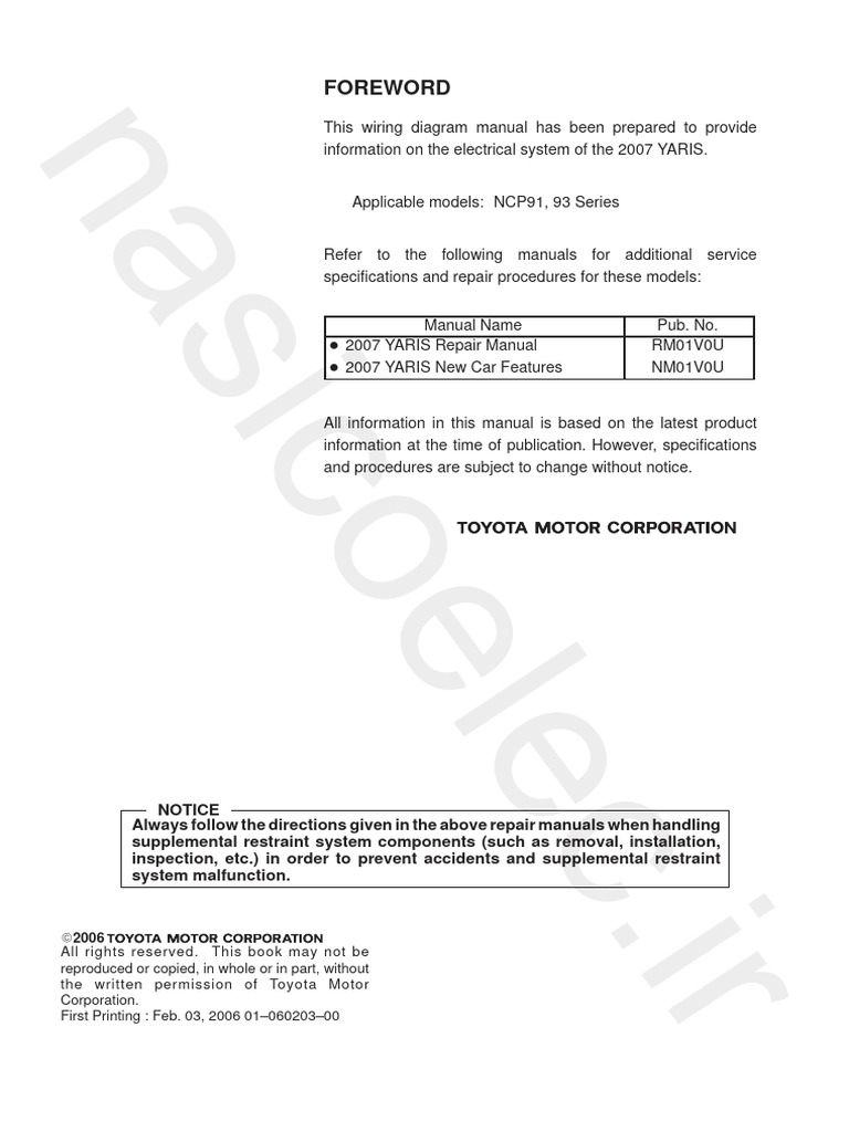 2007 Yaris | PDF | Color | Fuse (Electrical)