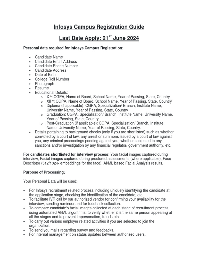 Infosys Campus Registration Guide Pdf