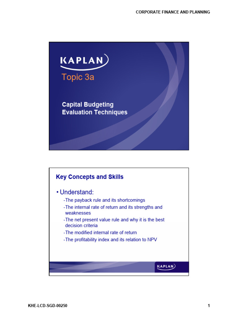 Capital Budgeting Evaluation Techniques | PDF | Internal Rate Of Return ...