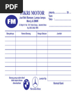 1 Contoh Nota Bengkel Motor | PDF