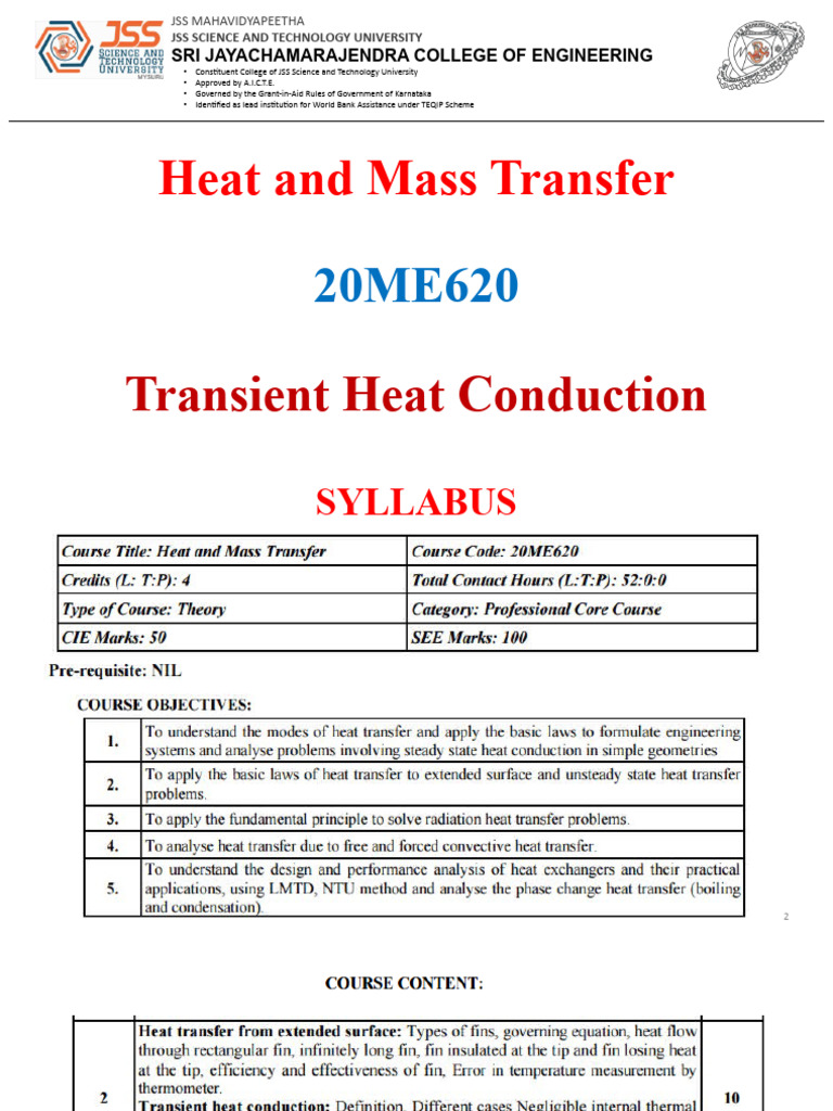 Transient Heat Conduction Overview | PDF | Thermal Conduction | Heat ...