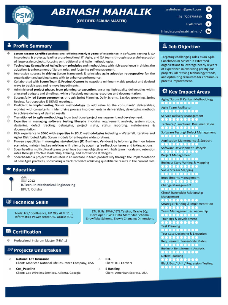 Abinash - 7.8 Yrs - SM | PDF | Software Development Process | Scrum ...
