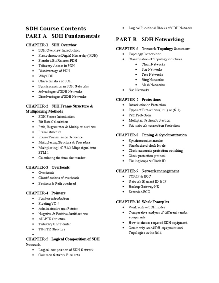 SDH Network Synchronization Overview | PDF