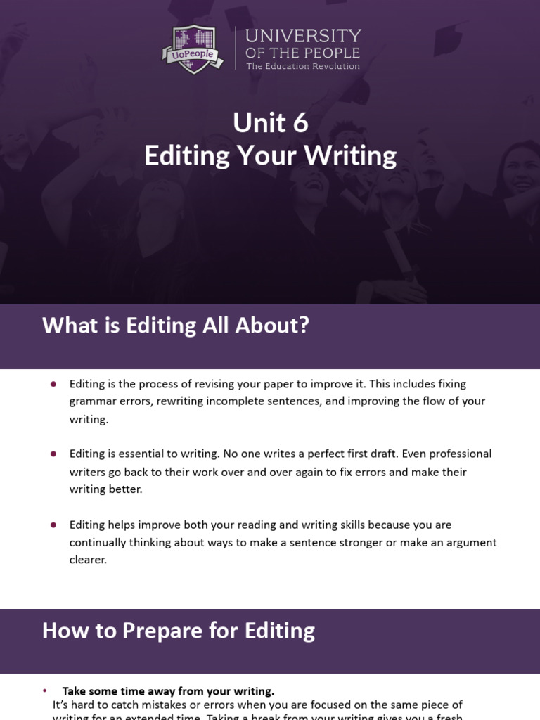 Lesson Editing Your Writing | PDF | Editing | Essays