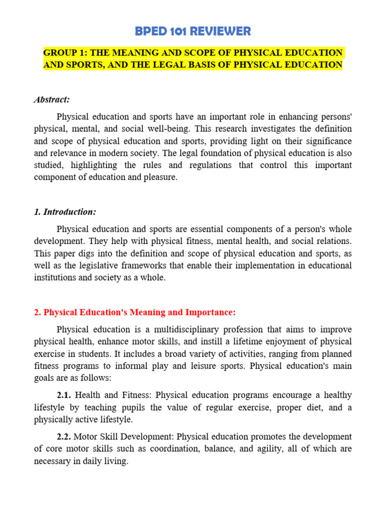 Understanding BPED: Scope & Importance | PDF | Idealism | Pragmatism