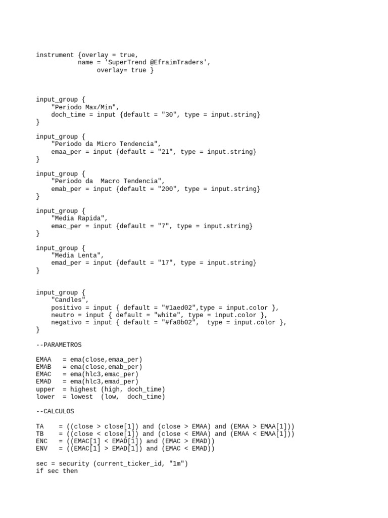 SuperTrend Trading Indicator Script | PDF | Teaching Methods & Materials