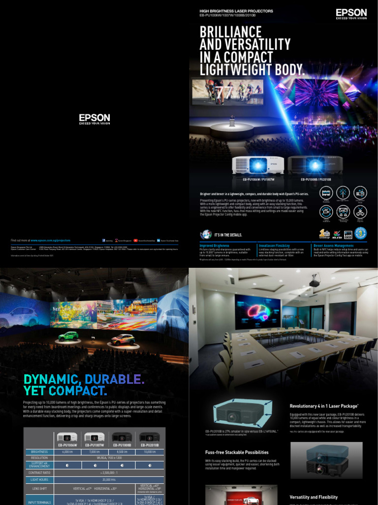 Epson PUSeries High Brightness Projectors (FA) | PDF | Zoom Lens ...