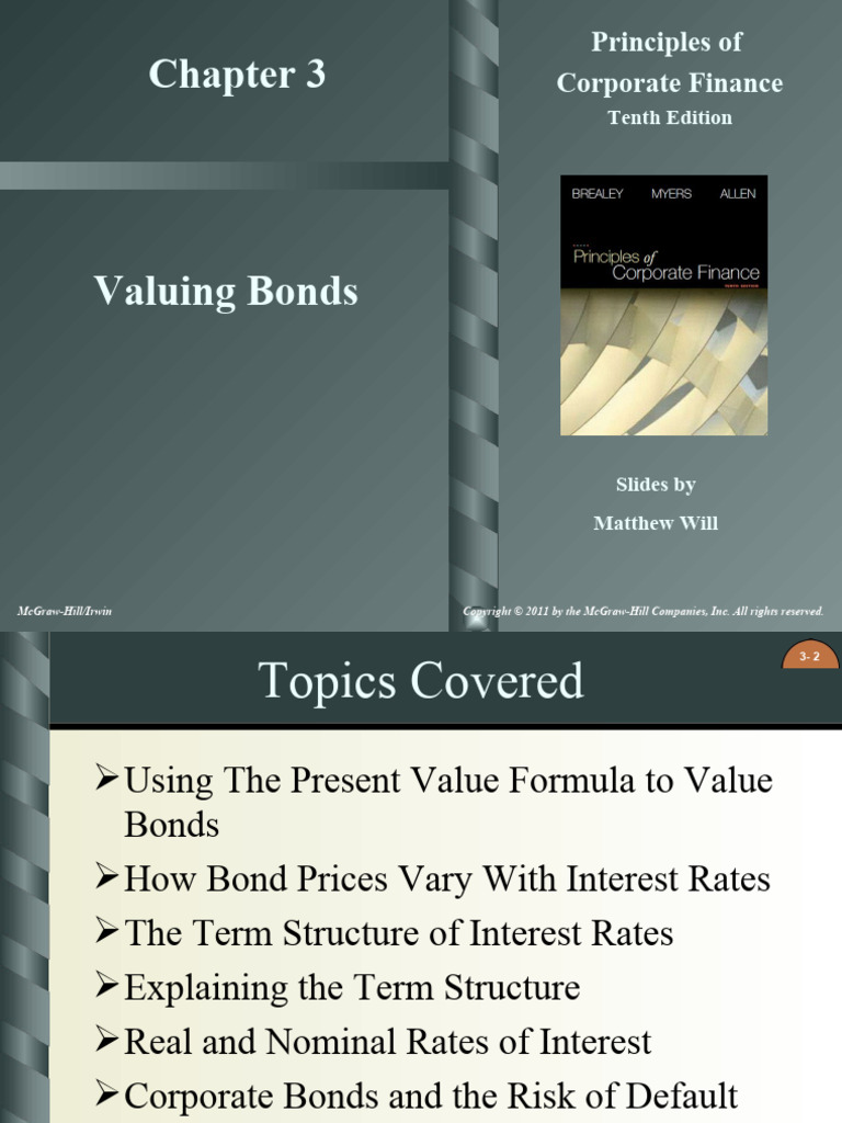 CH 3 Valuing Bonds Slides | PDF | Bond Duration | Yield Curve