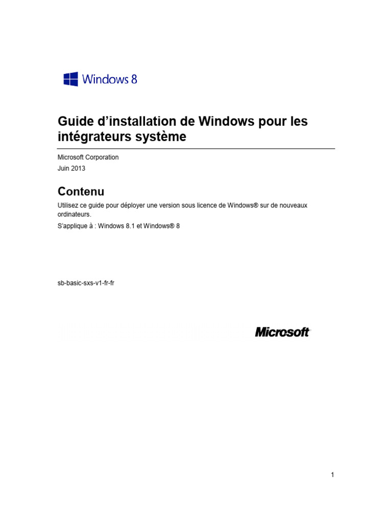 Windows Basic Deployment Guide For System Builders French | PDF ...