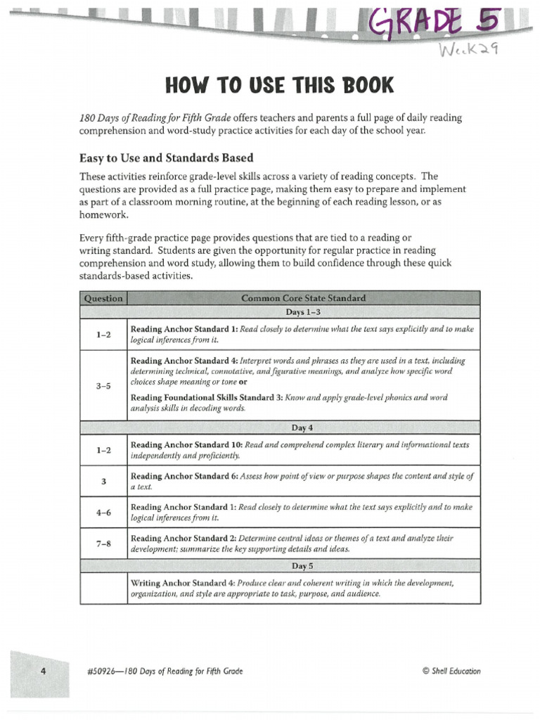 5th Grade Packet 1 | PDF