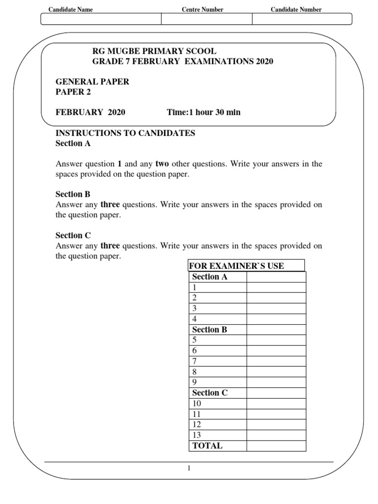GP 2 2020 February Examination | PDF | Jesus