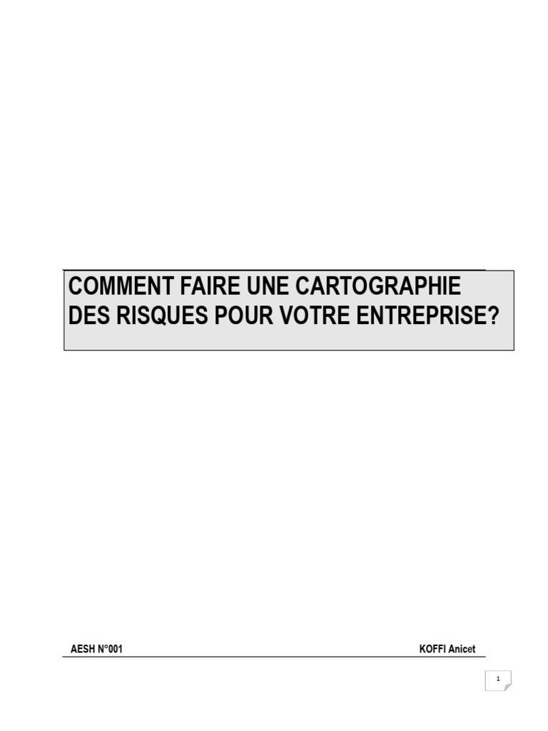Cartographie des risques en entreprise | PDF | Risque | Gestion des risques