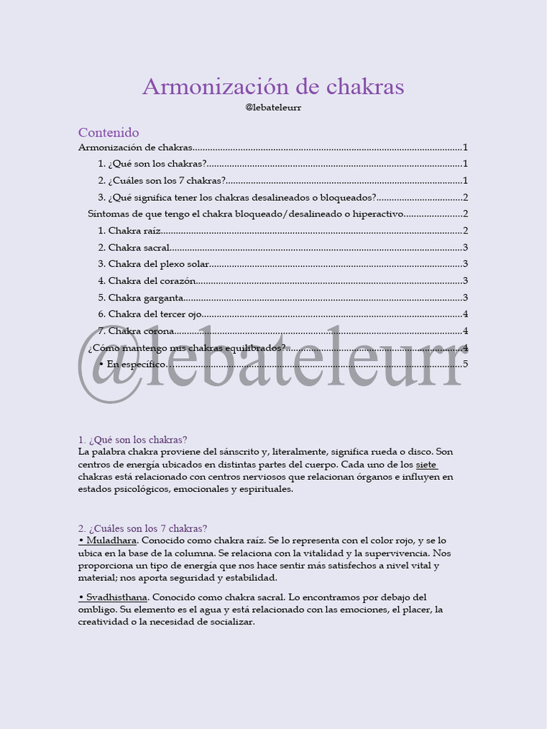 Armonización y síntomas de chakras | PDF | Amor | Meditación