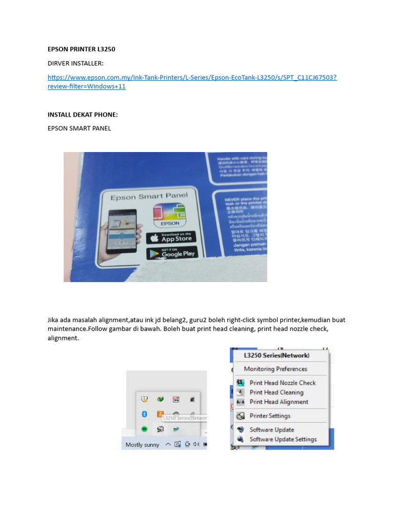 Epson L3250 User Manual & Setup Guide | PDF