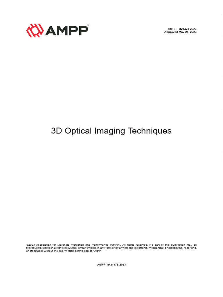 3D Optical Imaging Techniques Report | PDF | Imaging | Optics
