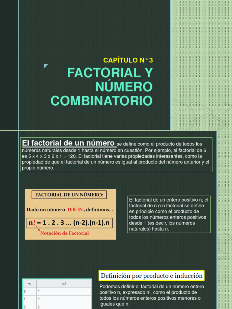 Factorial y Número Combinatorio | Descargar gratis PDF | Combinatoria ...