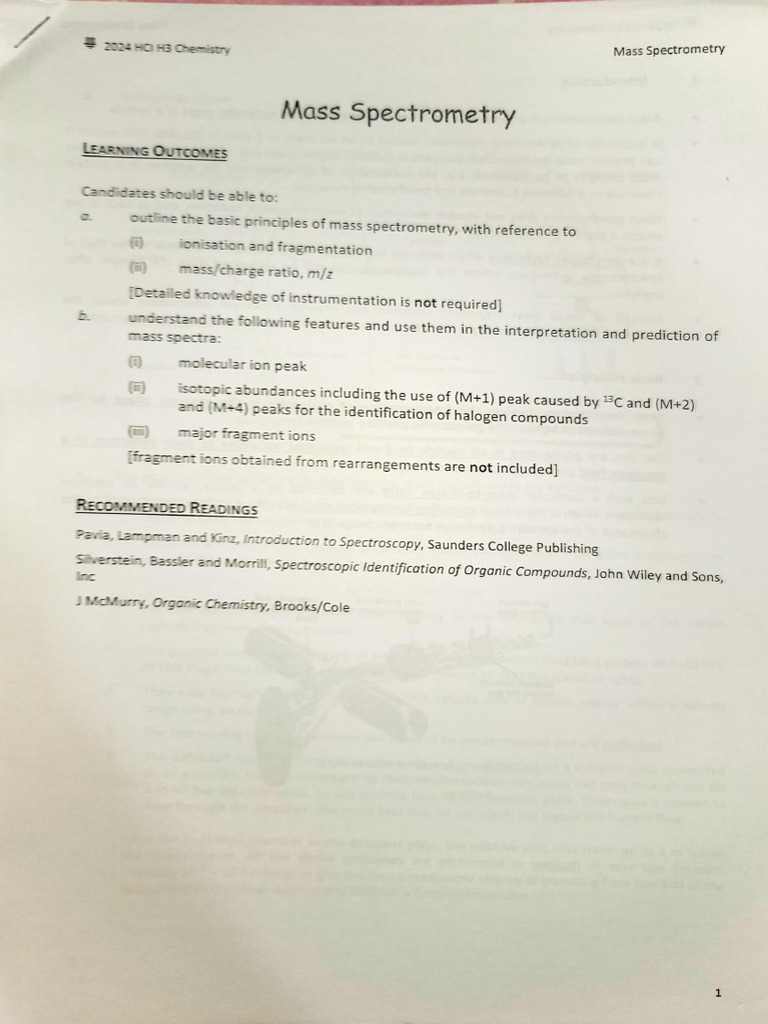 Mass Spec | PDF | Mass Spectrometry | Molecules