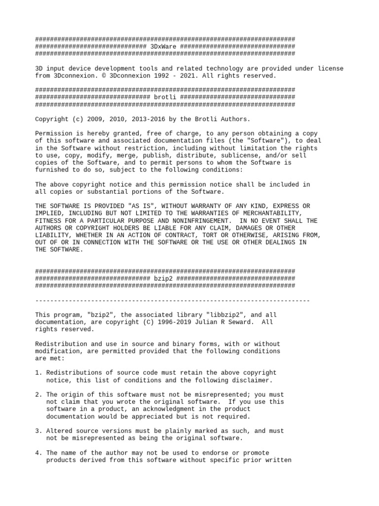 Third Party Licenses | PDF | Legal Liability | License