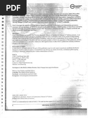 Sample Cisa Review Questions Answers Explanations Manual