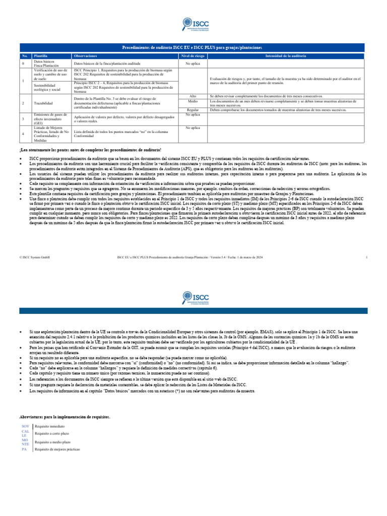 ISCC EU PLUS Procedure Farm Plantation v5.4 March2024 | PDF ...