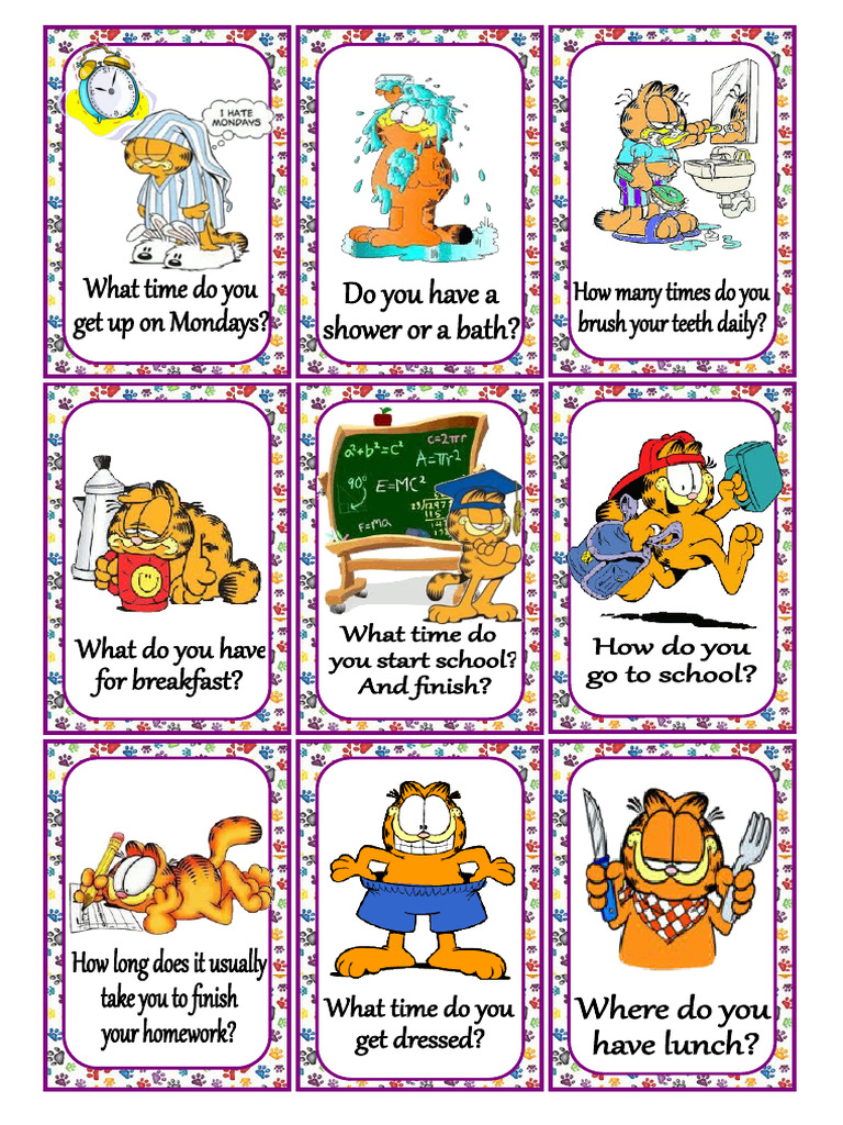 Speaking Cards Daily Routines | PDF