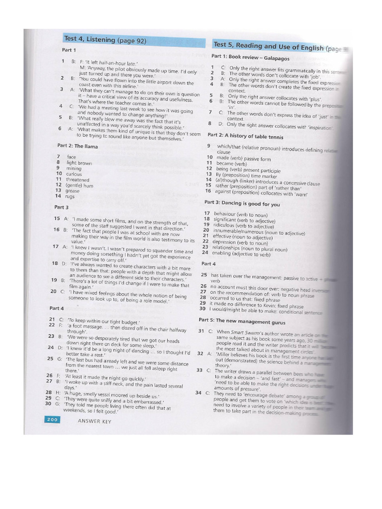 Test 5 Answer Key | PDF
