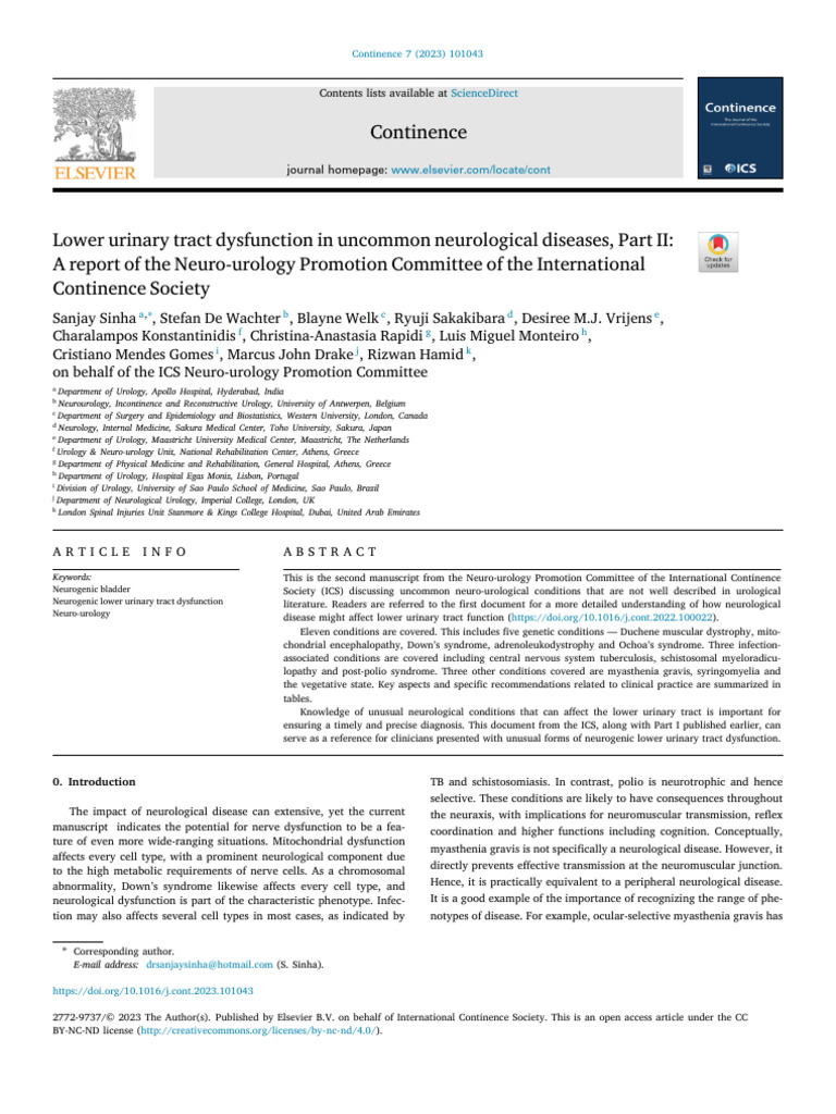 Uncommon Neurogenic Bladder Disorders | PDF | Urinary Incontinence ...