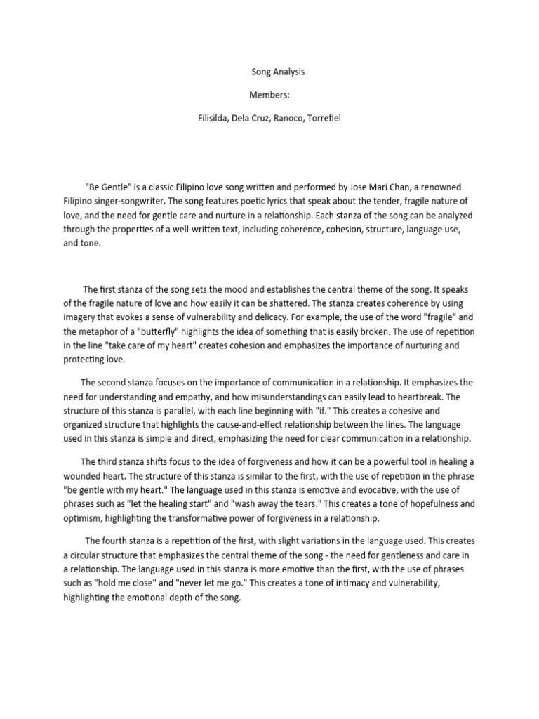 Song Analysis Wps Office Pdf