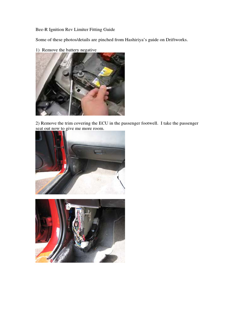 Bee R Rev Limiter Fitting Guide UNOFFICIAL S14 S14a | PDF | Electrical ...