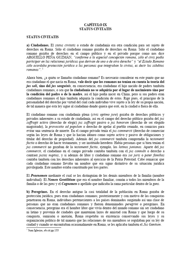 Significado del Status Civitatis en Roma | PDF | Roma antigua | Ciudadanía