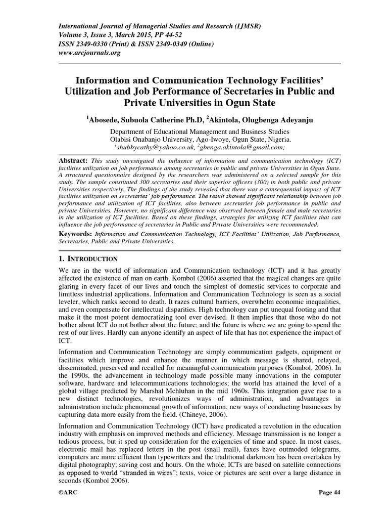 Information And Communication Technology Pdf Information Technology