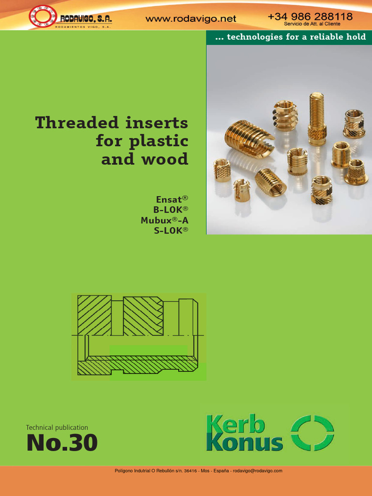 KERB KONUS 02 Insertos Roscados para Plásticos y Madera | PDF | Screw