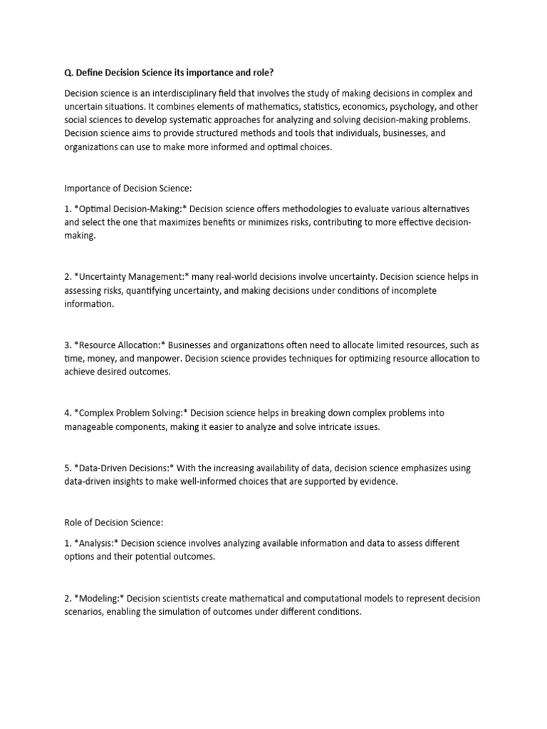 Theory of DS | PDF | Decision Theory | Decision Making