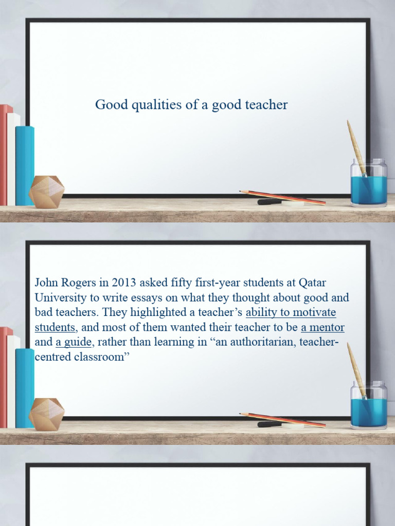 Good Qualities of A Good Teacher - J. | PDF | Teachers | Learning
