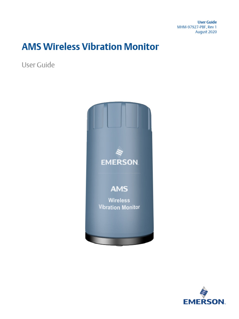 wireless vibration monitor emerson Emerson AMS Wireless Vibration Monitor Manuals main image 1