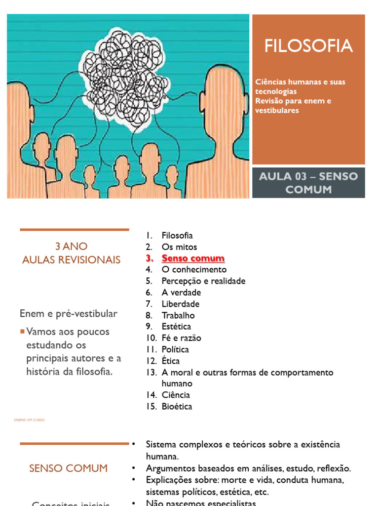 Senso Comum: Conceitos e Características | PDF | Conhecimento | Science