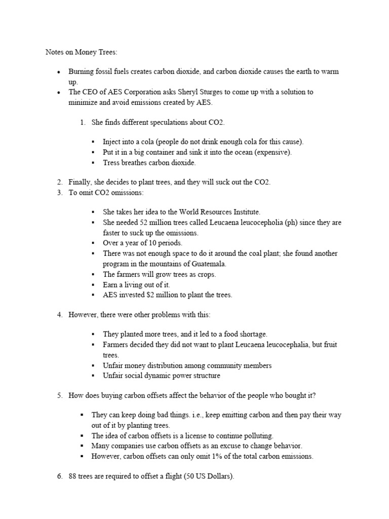 Notes On Money Trees | PDF | Wellness