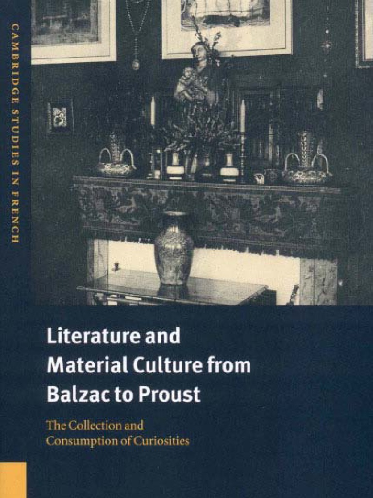 Literature and Material Culture From Balzac To Proust-0521661560 PDF Museum Retail photo