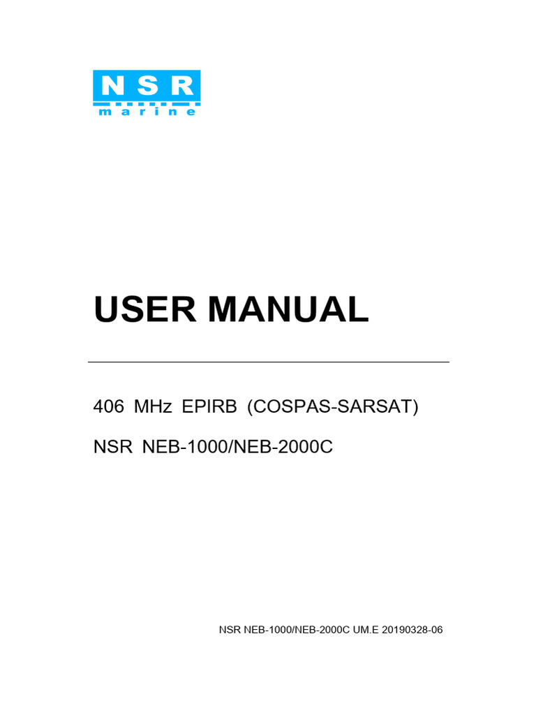 NSR NEB-2000C EPIRB User Manual | PDF | Wireless | Electronics