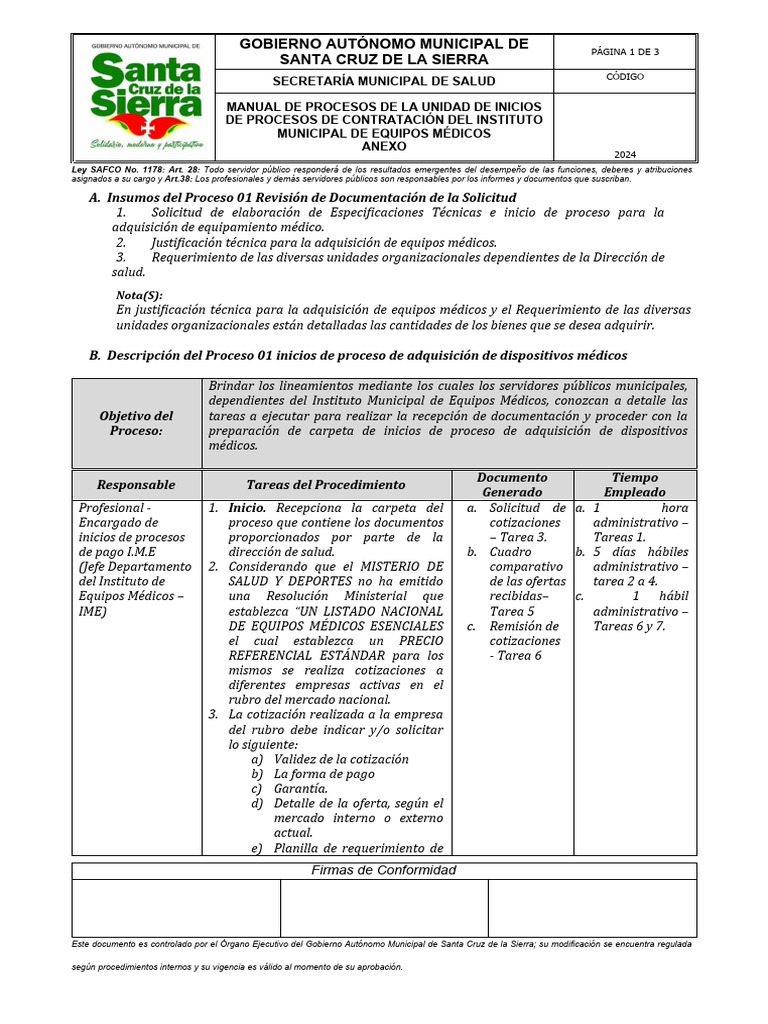 Proc. 01 SOLCITUD DE INICIO DE PROCESOS | PDF