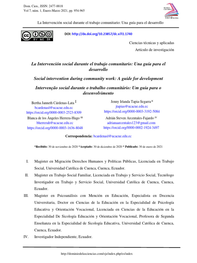 Guía de Intervención Social Comunitaria | PDF | Trabajo Social | Comunidad