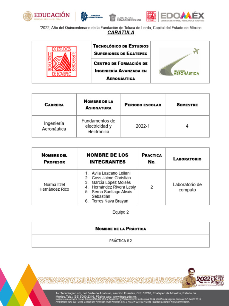Practica 2 - Eq2 - 2 Parcial - Correcion | PDF | Condensador | Capacidad