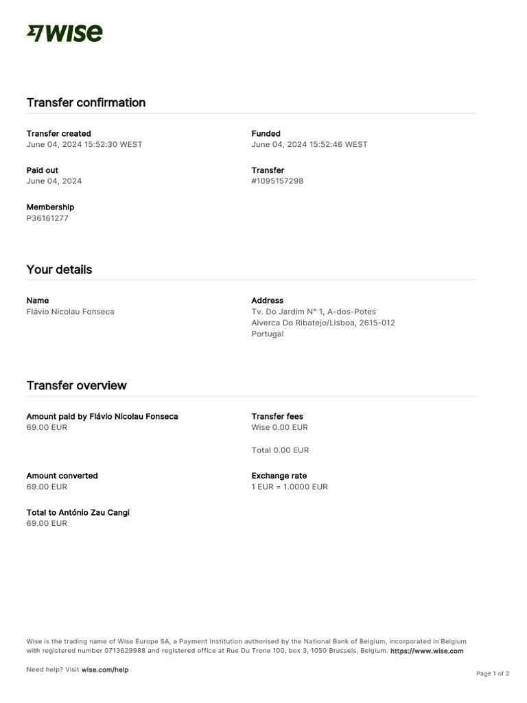 Wise Transaction Invoice Transfer 1095157298 3183335034 PT 240604 ...