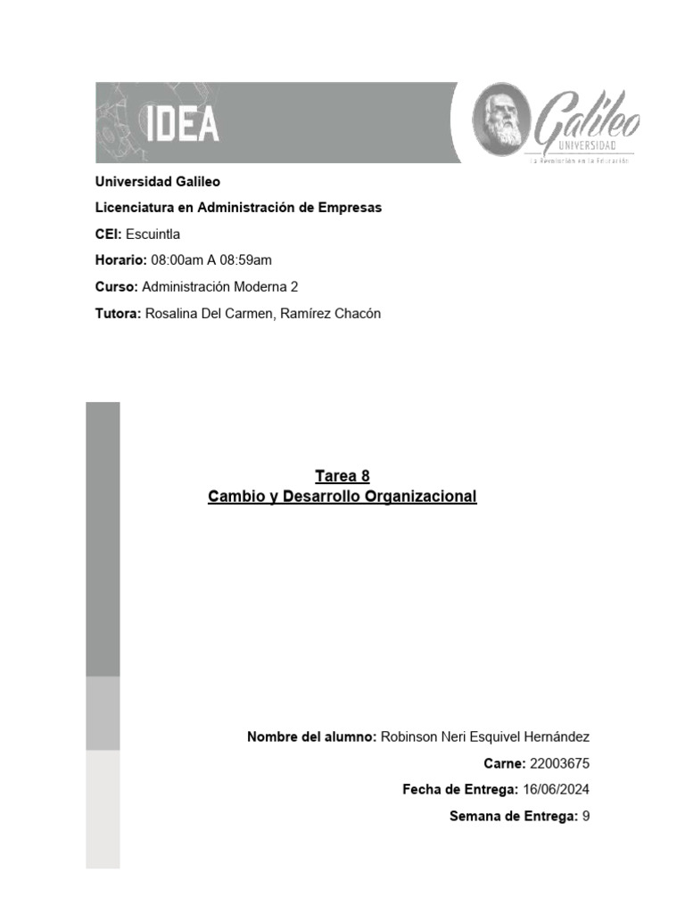 Cambio y Desarrollo Organizacional | PDF | Business | Aprendizaje