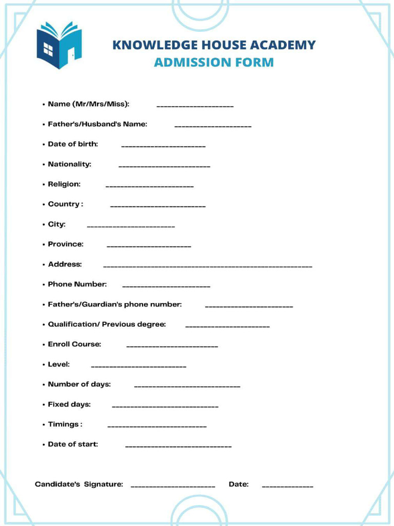 Adm Form | PDF