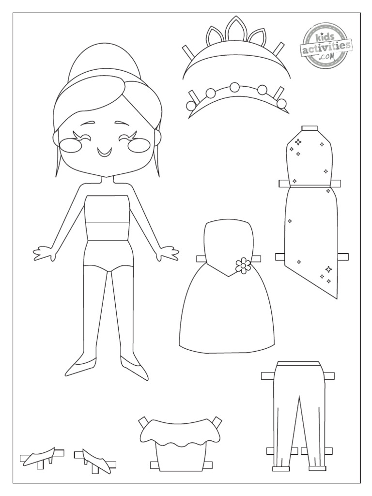 Dress Up Paper Dolls Coloring Pages | PDF